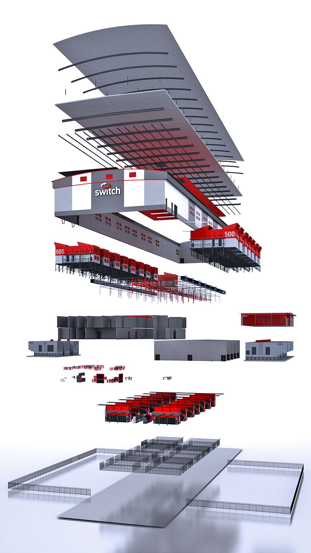 Expanded View of Switch MOD 100 Data Center