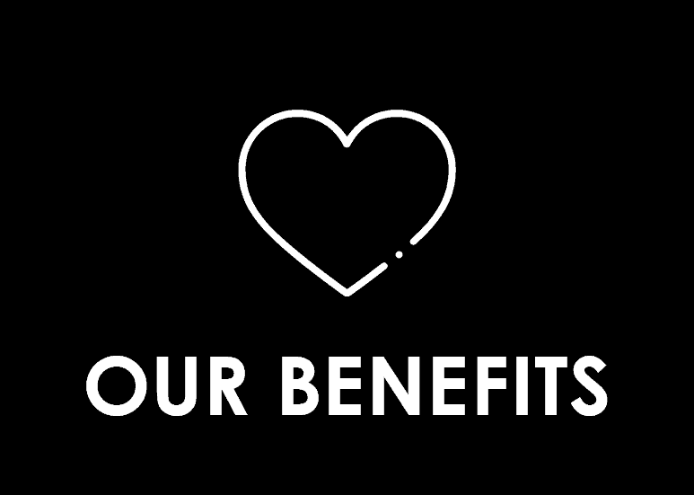 Heart Icon with text 'Our Benefits'